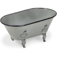 Lavande Metal Fleur-de-Lis Tub Decor - Small - Gray