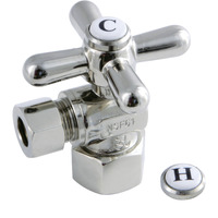 Kingston Brass CC43106X Quarter Turn Valves (1/2-Inch FIP X 3/8-Inch O.D. Compression), Polished Nickel