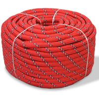 vidaXL Marine Rope Polypropylene 0.55" 1968.5" Red