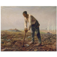 Man with a Hoe-Paper Art-22"x18"