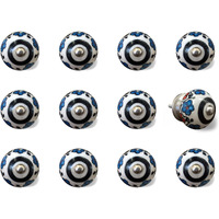 1.5" X 1.5" X 1.5" White Black And Navy  Knobs 12 Pack