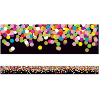 CONFETTI ON BLACK STRAIGHT BORDER