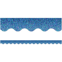 BLUE SPARKLE SCALLOPED BORDER TRIM