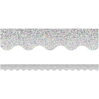 SILVER SPARKLE SCALLOPED BORDER
