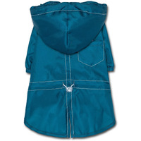 Touchdog Split-Vent Designer Waterproof Dog Raincoat- Small/Blue