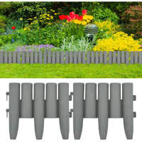 vidaXL Lawn Edgings 36 pcs Gray 393.7" PP