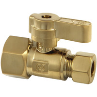 Kingston Brass KF4315BB 1/2 FIP X 3/8 OD Comp Straight Stop Valve, Brushed Brass