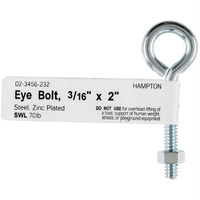 BOLT EYE W/NUT3/16""X2"" (Pack of 10)