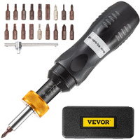 VEVOR Torque Screwdriver, 1/4" Drive Screwdriver Torque Wrench, Torque Screwdriver Electrician 10-50 in/lbs, Torque Range Accurate to 5%, 5 in-lb Increment Torque Screwdriver with Bits & Case