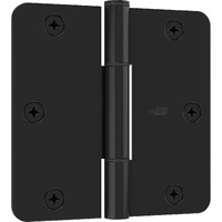 5037163 DOOR HINGE MATTE BLK National Hardware Squeak Guard 3.5 in. L Matte Door Hinge (Pack of 1)