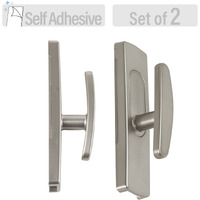 Wall Hooks Self Adhesive (Set of 2) - Satin Nickel