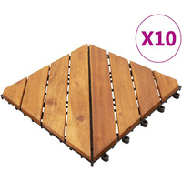 vidaXL Decking Tiles 10 pcs 11.8"x11.8" Solid Acacia Wood