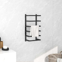 vidaXL Towel Rack Black 9.4"x4.7"x18.9" Steel