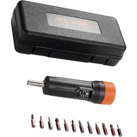 VEVOR 1/4" Drive Torque Screwdriver Wrench Set | 10-70 in-lbs Torque Adjustment Range | 1 in-lb Increment Torque Screwdriver | Driver Bits Set with View Window, 12 Bits & Case, Magnetic Function