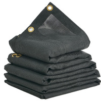 VEVOR Dump Truck Mesh Tarp, 6 x 14 ft, PVC Coated Black Heavy Duty Cover with 5.5" 18oz Double Pocket, Brass Grommets, Reinforced Double Needle Stitch Webbing Fits Manual or Electric Dump Truck System