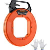 VEVOR Fish Tape, 240-foot, 1/8-inch, Steel Wire Puller with Optimized Housing and Handle, Easy-to-Use Cable Puller Tool, Flexible Wire Fishing Tools for Walls and Electrical Conduit, Non-Conductive