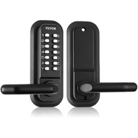 VEVOR Mechanical Keyless Entry Door Lock, 14 Digit Keypad, Embedded Outdoor Gate Door Locks Set with Keypad and Handle, Water-proof Zinc Alloy, Easy to Install, for Garden, Garage, Yard, Storage Shed