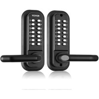 VEVOR Mechanical Keyless Entry Door Lock, 14 Digit Keypad, Double-sided Embedded Outdoor Gate Door Locks Set with Handle and Keypad, Water-proof Zinc Alloy, Easy to Install, for Yard, Garden, Garage