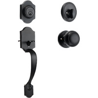 VEVOR Front Door Handle and Deadbolt Set, Matte Black Front Door Lock Set with Interior Knob, Adjustable Hole Spacing Single Cylinder Handleset, for Right and Left Handed Entrance and Front Door