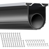 VEVOR Garage Door Seals Bottom Rubber, U Shape +O Ring Combination Garage Door Weather Stripping with Pre-drilled Aluminum Track Retainer Kit, 5/16 inch T-ends and 3 3/4 inch Width (16 Ft, Black)