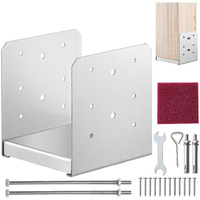 VEVOR 6"x 6" Post Base, 1Pcs Stainless Steel Adjustable Post Anchor Bracket(Internal 5.9 x 5.5"), Adjustable Post Base for Pavilion Deck Porch Handrail Railing Support Decorative Anchor Plate