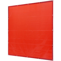 VEVOR Welding Curtain Screen, 6' x 6' Hanging Welding Curtain Wall, Flame-Resistant Vinyl Welding Protection Screens with 6-Level UV Protection & Hanging Holes, Portable for Workshop/Industrial, Red