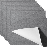 VEVOR Carpet Tiles Peel and Stick, 24' x 24' Squares Self Adhesive Carpet Floor Tile, Soft Padded Carpet Tiles, Easy Install DIY for Bedroom Living Room Indoor Outdoor (9Tiles, Light Gray)