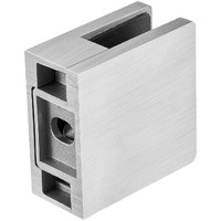 VEVOR Glass Clamp, 4 PCS Square Glass Railing Bracket for 0.31 "-0.47 " Tempered Glass, 304 Stainless Steel Glass Mounting Clamp, Glass Shelf Bracket for Balcony, Garden, Pool, Stair, Silver