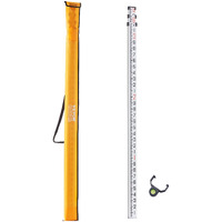 VEVOR Aluminum Grade Rod, 9-Feet/10ths 3 Sections Telescopic Measuring Rod, Double-Sided Scale 1/10ft Leveling Rod Stick, Aluminum Alloy Survey Rod with Bubble Level&Carrying Bag for Houses, Floors