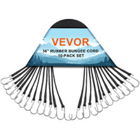 VEVOR 10 Pcs Flat Bungee Cord Set 20 mm Heavy Duty Bungee Straps with S-Hook 36"