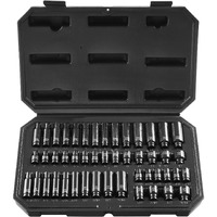 VEVOR Impact Sockets Set 48pcs 6-Point 1/4" Drive Bit Ratchet Tool Kit Case