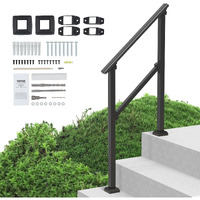 VEVOR 2-3 Handrails for Outdoor for Seniors Porch Deck Black Square Tube Steel