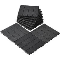 VEVOR Interlocking Deck Tiles 10 Pack 12"x12" Plastic for Porch Dark Grey