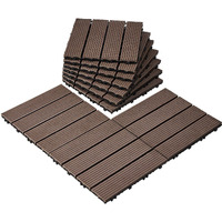 VEVOR Interlocking Deck Tiles Plastic Wood 10 Pack 12"x12" Waterproof for Porch