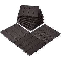 VEVOR Interlocking Deck Tiles 10 Pack 12"x12" Waterproof for Porch Dark Brown