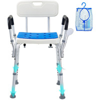 400lbs Shower Chair Bath Stool Seat Height Adjustable for Bathtub Shower