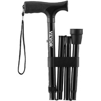 Walking Cane Folding Walking Stick with 5-Level Adjustable Height Anti-Slip Tip