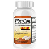 FiberCon Fiber Therapy Coated Caplets, Safe, Simple & Comfortable Insoluble Fiber for Bowel Irregularity, Comfortable Constipation Relief with No Gas or Bloating, 140 Caplets
