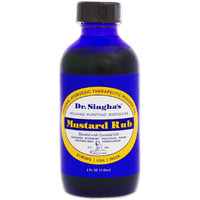 Dr. Singha's Mustard Rub, Therapeutic Body Massage Oil - with Best Essential Oils for Sore Muscles and Stiff Muscle Relief (4 Ounce)