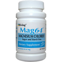 Rising Mag64 Magnesium Chloride with Calcium Tablets, Helps Maintain The Functions of The Heart, Muscles, and Nervous System - 60 Tablets