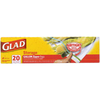 Glad Zipper Food Storage Freezer Bags - Gallon - 20 Count