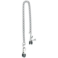 Adjustable Broad Tip Nipple Clamps With Loop And Link Chain Silver(D0102H7HYGY.)