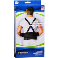 Sportaid Back Belt with Suspenders Black, Medium/Large - 1 ea