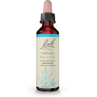 Bach Original Flower Remedies, Vervain for Relaxation and Calm, Natural Homeopathic Flower Essence, Holistic Wellness, Vegan, 20mL Dropper
