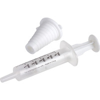 EZY DOSE Kids Baby Oral Syringe & Dispenser Calibrated for Liquid Medicine, Reduce Mess, Easy Way to Orally Administer Medication, 5 mL/1 TSP, Includes Bottle Adapter, Clear, BPA Free