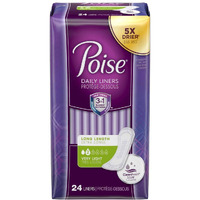 Poise Liners, Very Light Aborbency, with Extra Coverage 24 Count (Pack of 1)