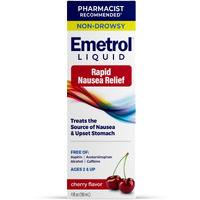 Emetrol Non-Drowsy for Nausea and Upset Stomach Relief, Pharmacist-Recommended, Cherry Flavor, 4 Fl Oz