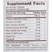 American Health - Super Papaya Enzyme Plus chewable - 180 chewable Tablets(D0102H5KSc8)