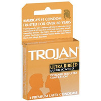 Trojan Ultra Ribbed Lubricated Condoms 3 Pack(D0102H5LEEV.)