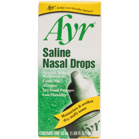 Ayr Saline Nasal Drops, 1.69-Ounce Bottles (Pack of 6)